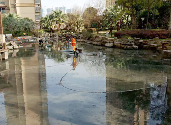 商河景观池淤泥清理